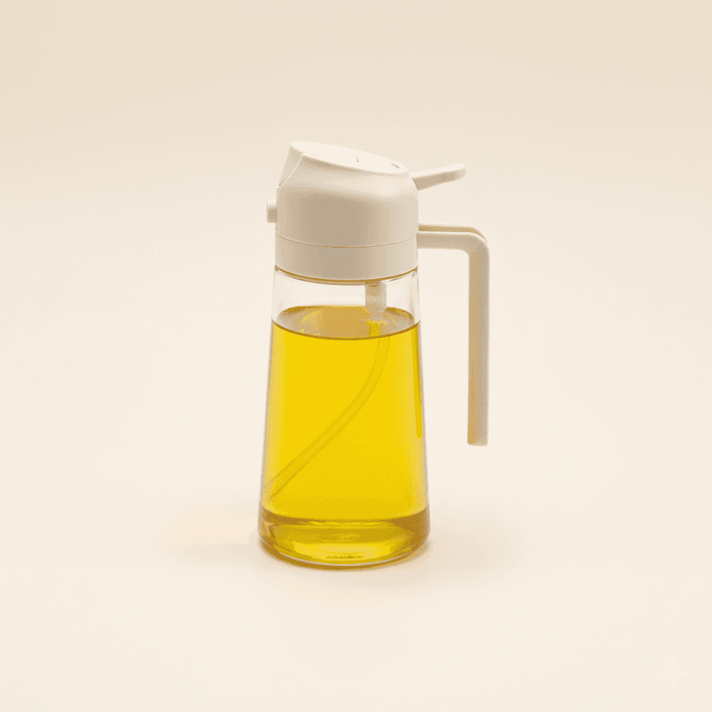 2-in-1 cooking oil dispenser bottle glass